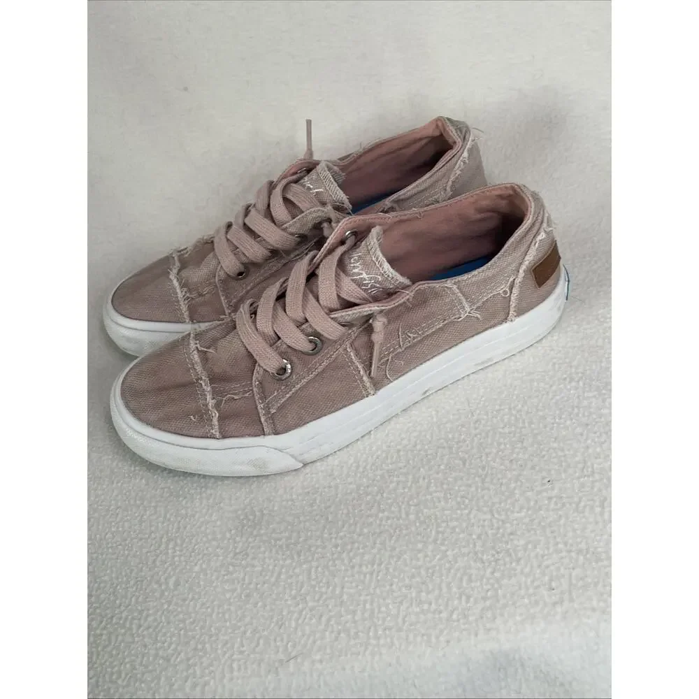 Blowfish Malibu Fixed-Lace Dusty Rose Canvas Sneakers (For Women) - Size 8 US